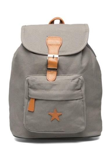 Baggy Back Pack, Grey With Leather Star Smallstuff Grey