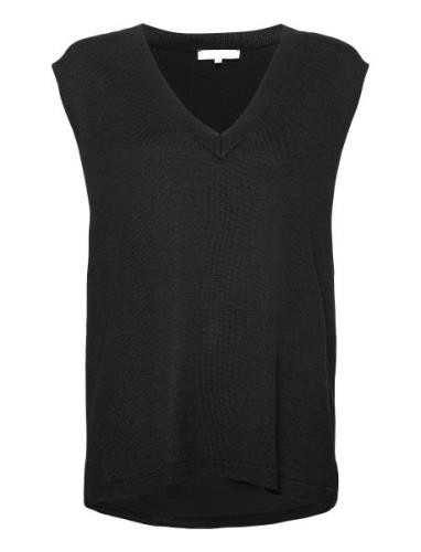 Srmarla V-Neck Loose Fit Knit Vest Soft Rebels Black
