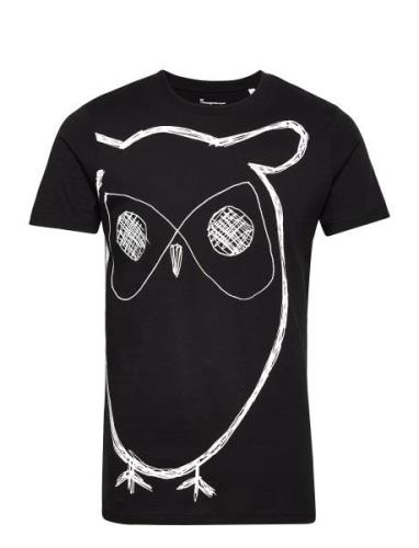 Aop Owl Tee - Gots/Vegan Knowledge Cotton Apparel Black