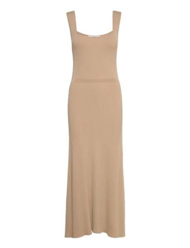 Long Midi Fine Knit Dress IVY OAK Beige