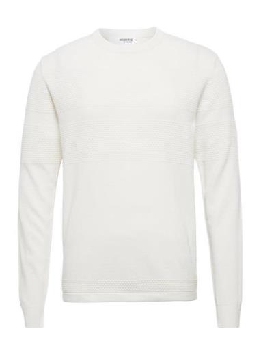 Slhmaine Ls Knit Crew Neck W Selected Homme White