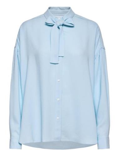 P212-2060Crp / Ls Satin Crepe Shirt W Tie 3.1 Phillip Lim Blue