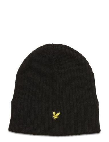 Knitted Ribbed Beanie Lyle & Scott Black