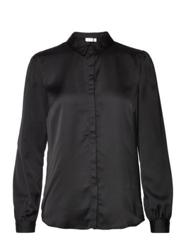 Viellette Satin L/S Shirt - Noos Vila Black