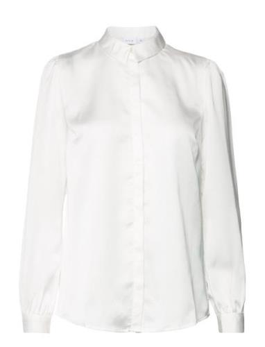 Viellette Satin L/S Shirt - Noos Vila White