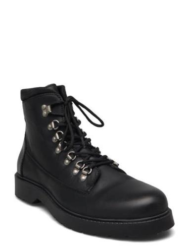 Slhmads Leather Boot B Noos Selected Homme Black