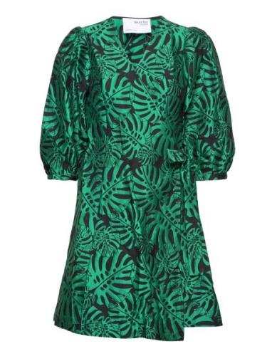 Slflotte-Siv 3/4 Short Dress Ex Selected Femme Green