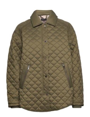 Quilted Jacket With Turn-Down Collar Esprit Collection Khaki