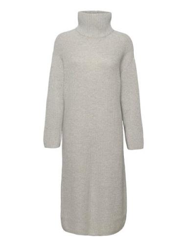 Slfelina Ls Knit Highneck Dress B Selected Femme Grey
