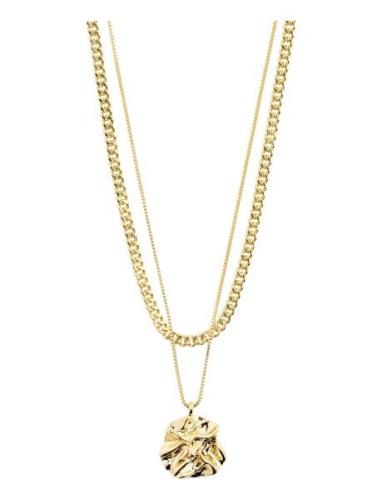 Willpower Curb & Coin Necklace, 2-In-1 Set, Gold-Plated Pilgrim Gold