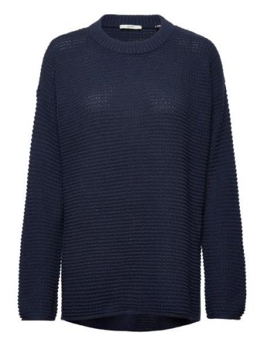 Textured Knitted Jumper Esprit Casual Navy