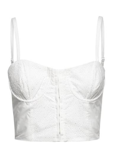 Iva Broderie Cot Crop Top French Connection White