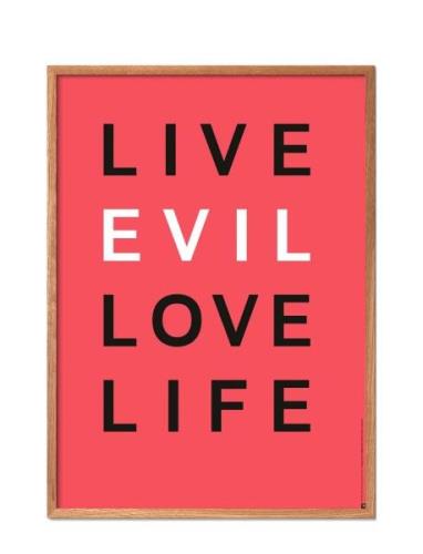 St-Live-Evil-Love-Life Poster & Frame Patterned