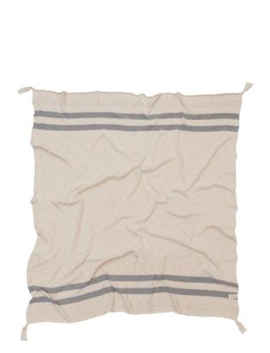 Knitted Blanket Stripes Natural-Grey Lorena Canals Beige