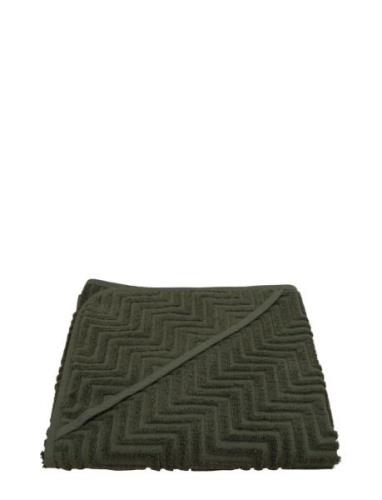 Bath Towel With Hood - Zigzag Dark Green Filibabba Green