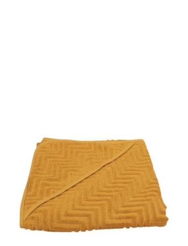 Bath Towel With Hood - Zigzag Golden Mustard Filibabba Yellow