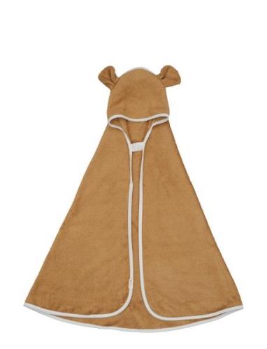 Hooded Baby Towel - Bear - Ochre Fabelab Orange