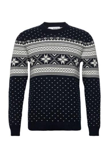 Slhclaus Ls Knit Crew Neck W Selected Homme Navy