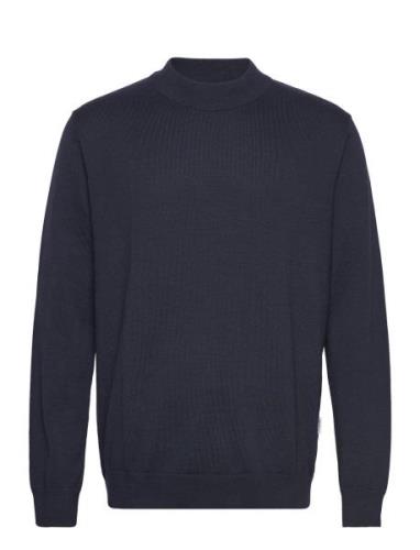 Slhrobert Ls Knit Mock Neck Selected Homme Navy