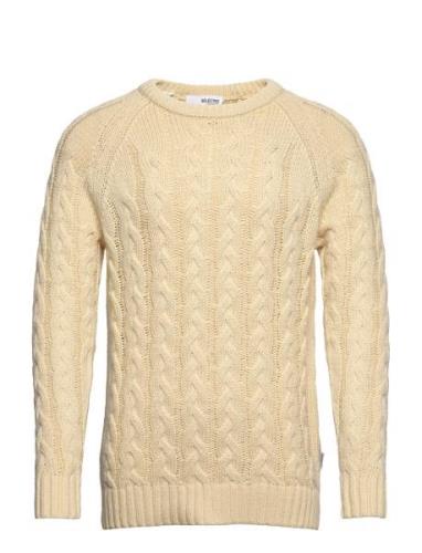 Slhbill Ls Knit Cable Crew Neck W Selected Homme Cream