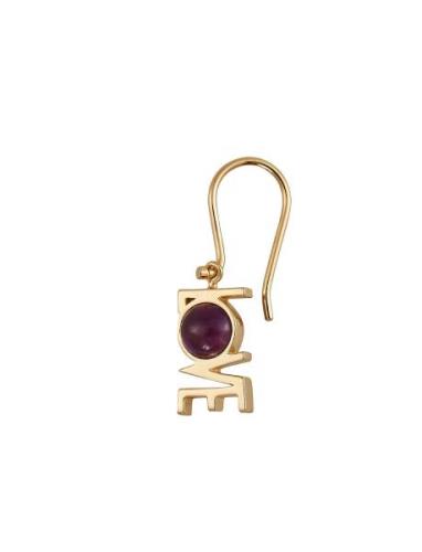 Love Ear Hanger Gold Design Letters Purple