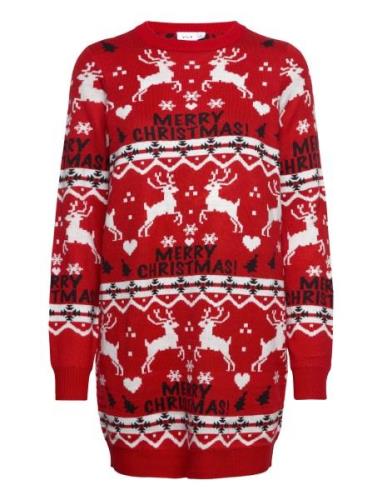 Vianna Reindeer Christmas Knit Dress/Ka Vila Red