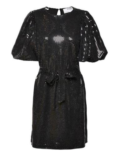 Slfsandy 3/4 Short O-Neck Dress B Selected Femme Black