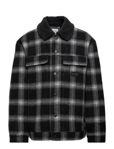 Check Sherpa Trucker Jacket Calvin Klein Jeans Black