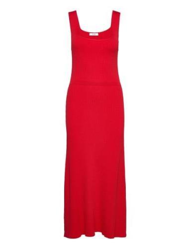 Long Midi Fine Knit Dress IVY OAK Red