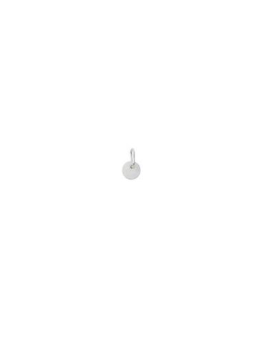 White Marble Charm 6Mm W/Silver Bail Design Letters White