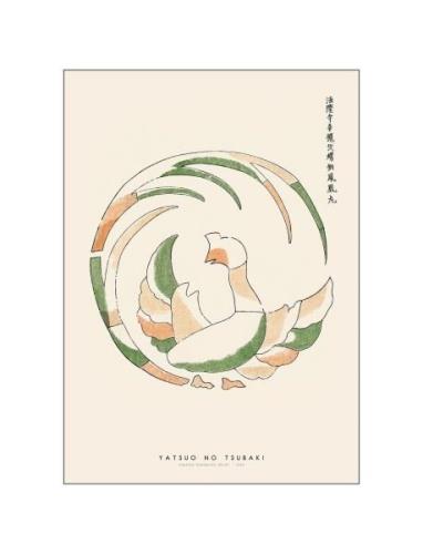 Yatsuo-No-Tsubaki-Rooster-Woodblock-Print PSTR Studio Patterned