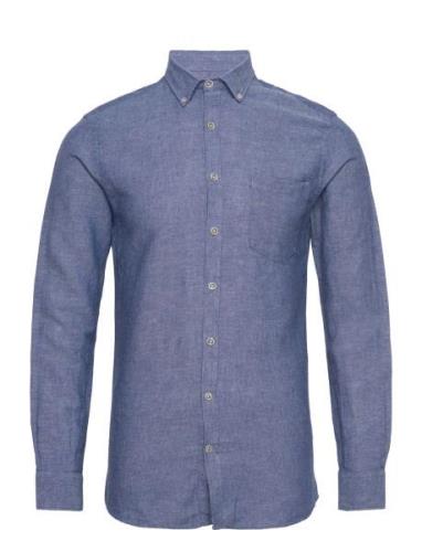 Cotton/Linen Shirt L/S Lindbergh Blue