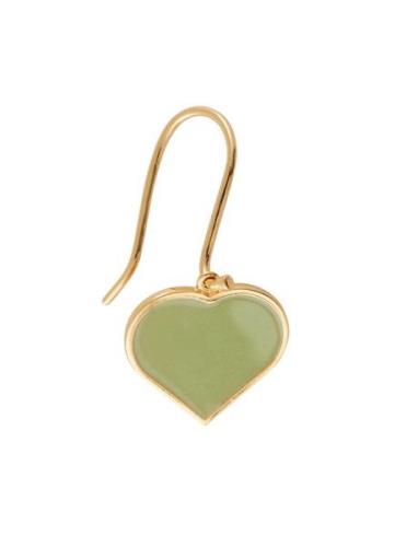 Big Heart Enamel Ear Hanger Gold Plated 1 Pcs Design Letters Gold