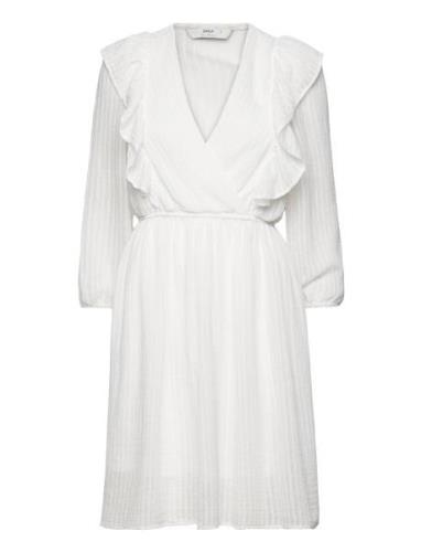 Onllondon 3/4 Ruffle Dress Wvn ONLY White