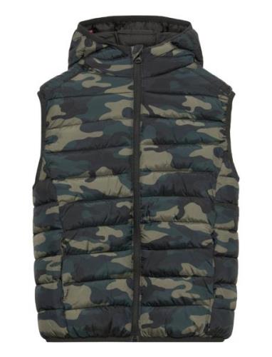 Quilted Gilet With Hood Mango Khaki
