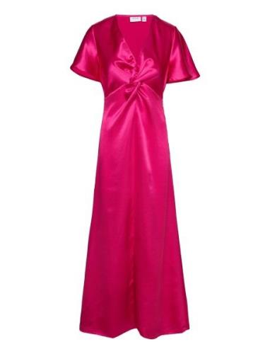 Visittas V-Neck S/S Maxi Dress - Noos Vila Pink