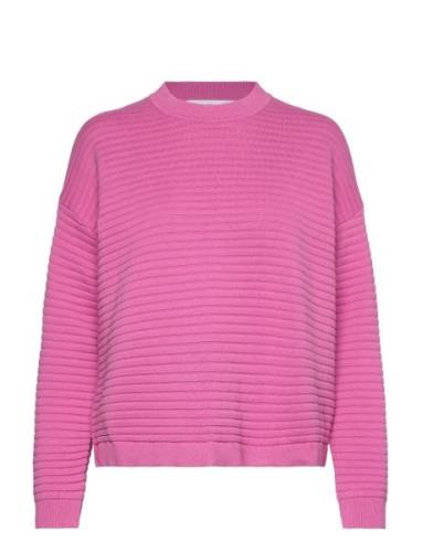 Slflaurina Ls Knit O-Neck Selected Femme Pink
