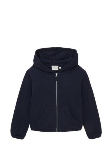 Cropped Hoodie Sweatjacket Tom Tailor Blue