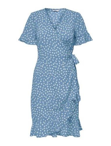 Onlolivia S/S Wrap Dress Wvn Noos ONLY Blue