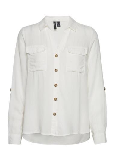 Vmbumpy L/S Shirt New Wvn Ga Noos Vero Moda White