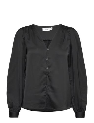 Viellette V-Neck L/S Shirt/Su - Vila Black