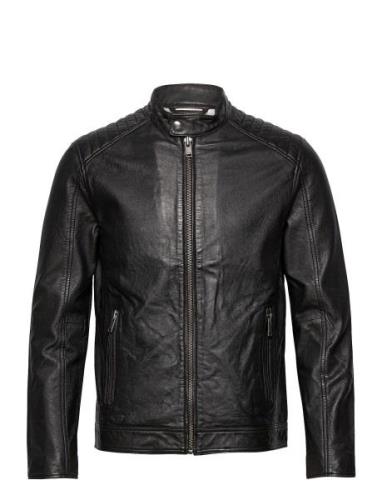 Slhiconic Racer Leather Jkt W Selected Homme Black