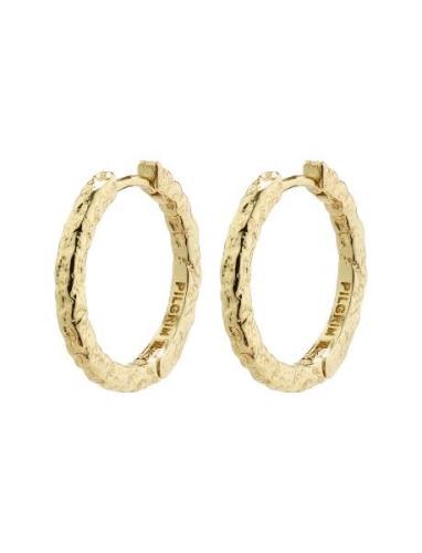 Elanor Rustic Texture Hoop Earrings Gold-Plated Pilgrim Gold