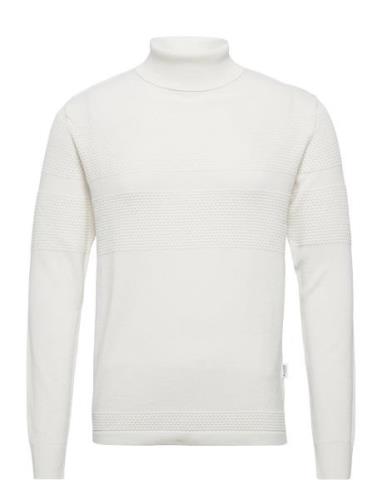 Slhmaine Ls Knit Roll Neck W Noos Selected Homme White
