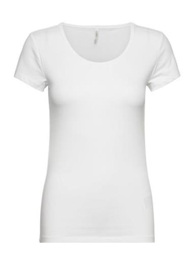 Onllive Love S/S Ck Top Jrs ONLY White