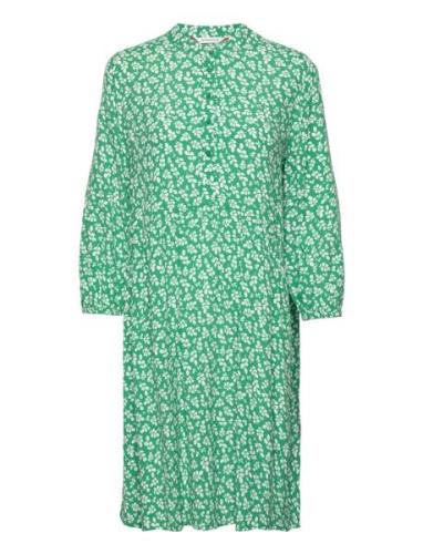 Dress With Volant Printed Tom Tailor Green