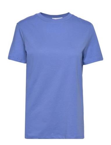 Slfmyessential Ss O-Neck Tee Noos Selected Femme Blue