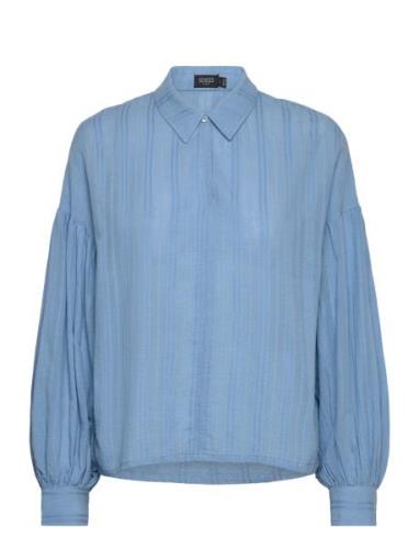 Slamanza Shirt Blouse Ls Soaked In Luxury Blue