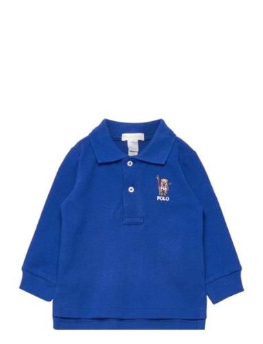 Polo Bear Cotton Mesh Polo Shirt Ralph Lauren Baby Blue