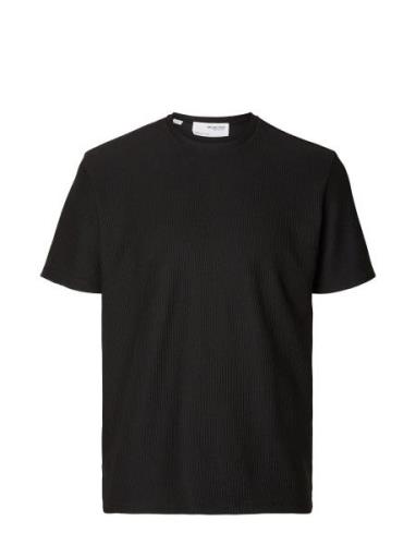 Slhrelax-Plisse Tee Ex Selected Homme Black
